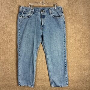 Carhartt Blue Denim Jeans Mens 42‎ X 30 Traditional Fit Casual Workwear Pants